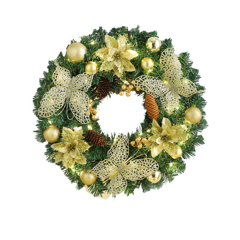 Christmas wreath made of PVC in modern style
