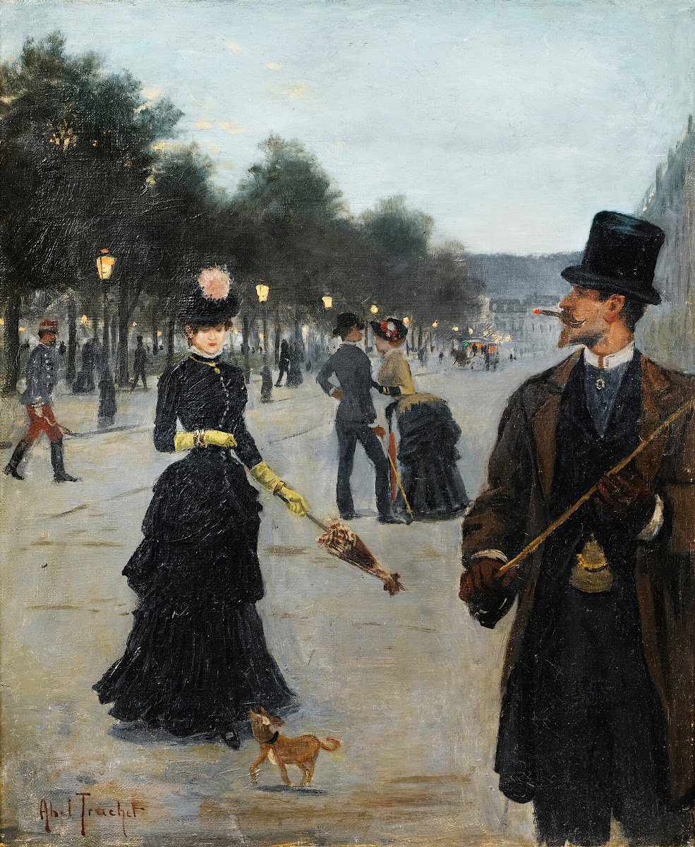Elegants Wandering In Paris
