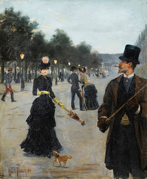Elegants Wandering In Paris