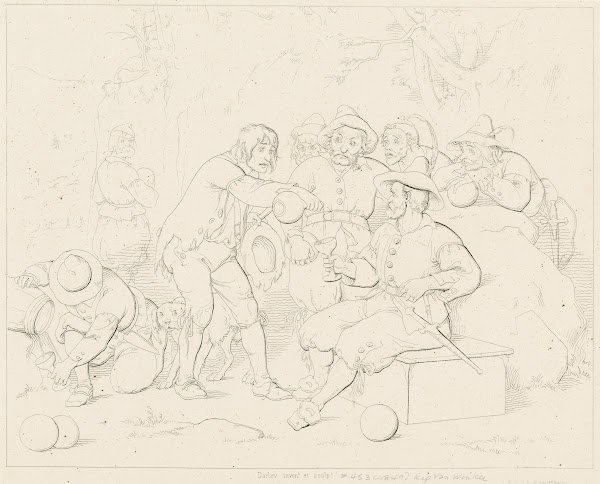 Rip serves liquor to the strange men in the mountains 1849