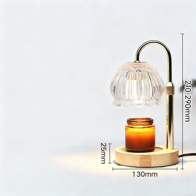 Wachsschmelz-Lampe mit Holzsockel