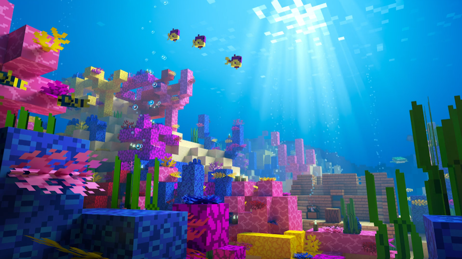 Minecraft Coral Reef World - Gaming Digital Art 4K Wallpaper (3840x2160)