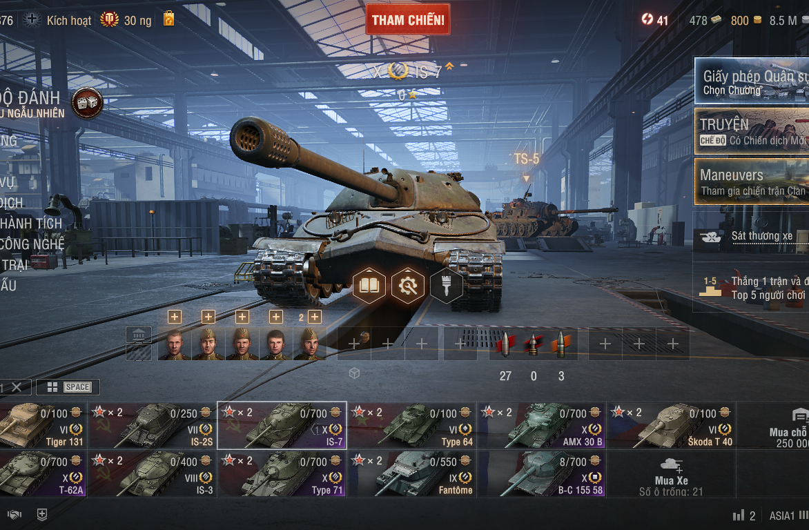 Acc World of Tanks PC gồm 5 tank cấp 10 Type 71, IS-7, T62a,...