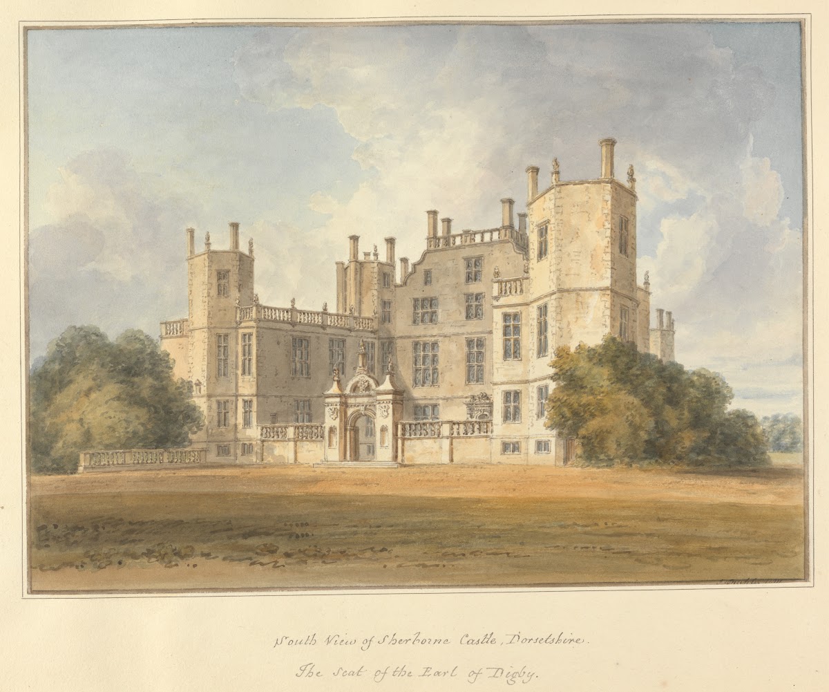 South View of Sherbone Castle Dorsetshire The Seat of the Earl of Digby 1811