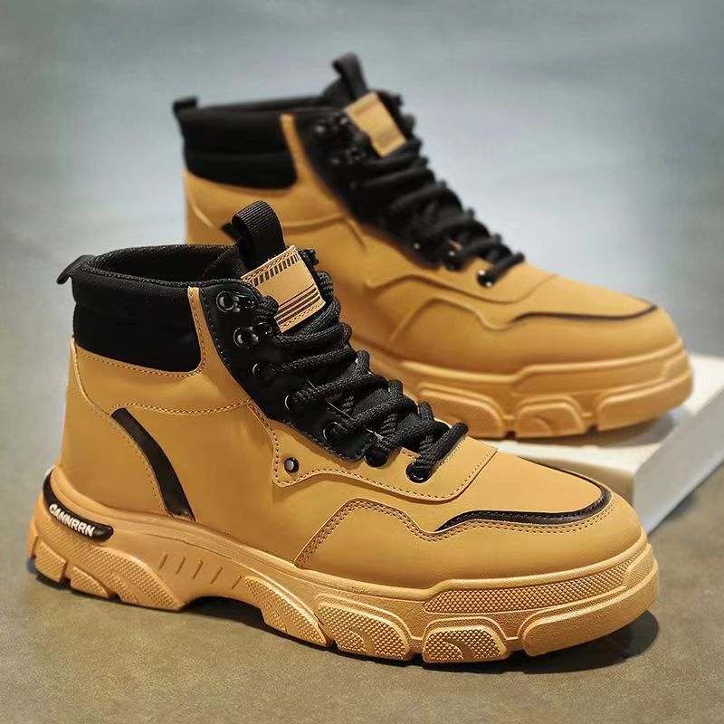 Men's ankle boots with platform and wedge heel