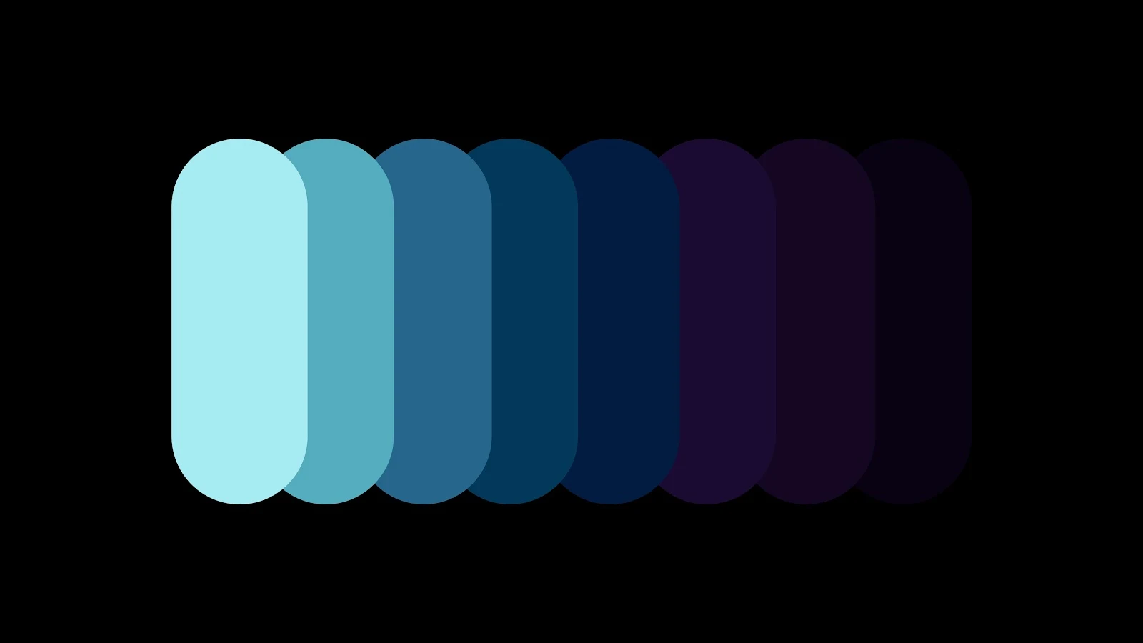 Rounded Vertical Blue Color Palette - Abstract Graphic Design 5K Wallpaper (5120x2880)