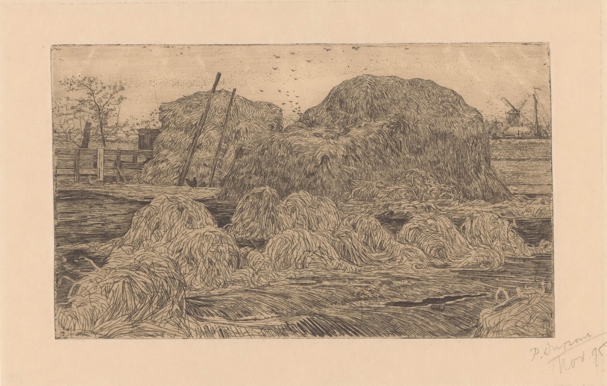 Hooibergen op een akker 1895