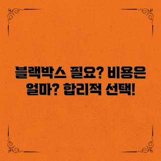 자동차 블랙박스 설치 비용, 블랙박스 필요성, 설치 비용 비교, 블랙박스 선택 기준, 안전 운전 필수 아이템