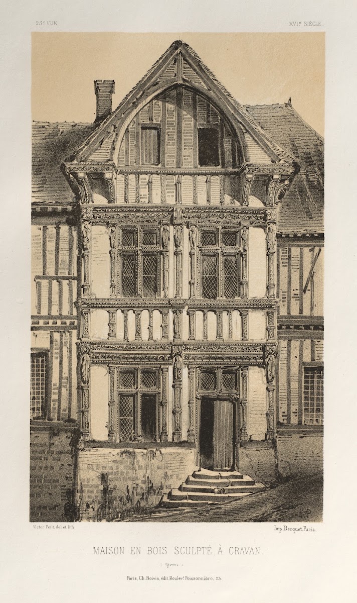 Maison En Bois Sculpte A Cravan Yonne 1860