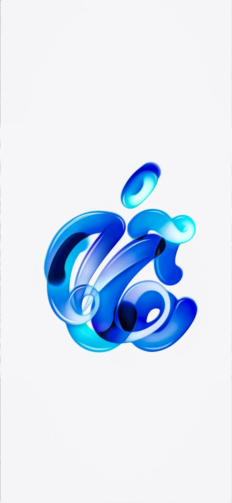 Abstract Blue Apple Logo - 3D Digital Art Full HD iPhone Wallpaper (1284x2778)