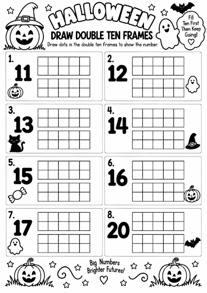 Halloween Draw Double Ten Frames