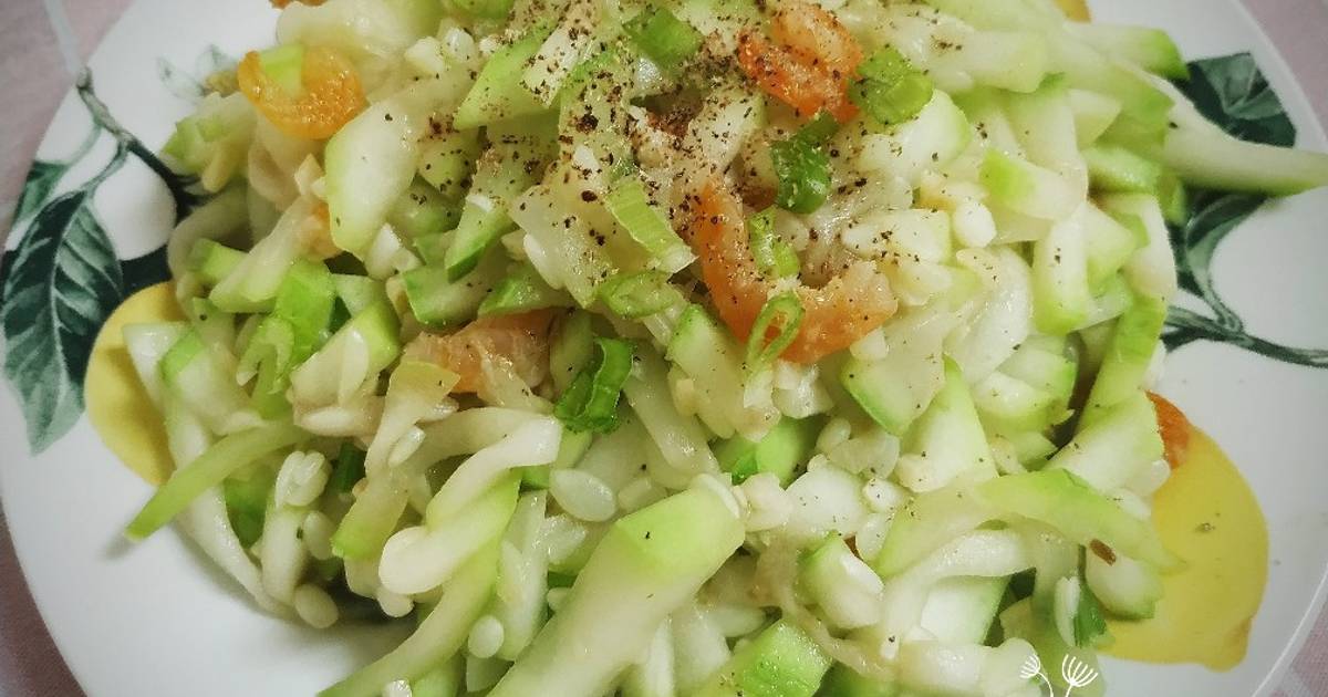 Bầu xào tôm khô
