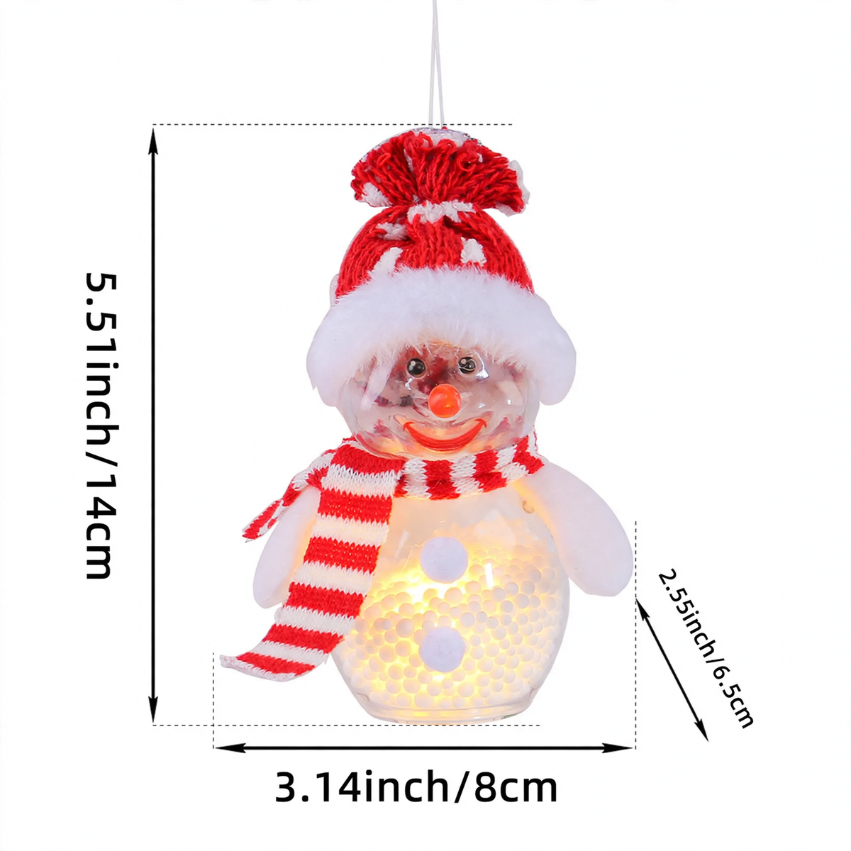 Glowing Snowman Figure with Light for Christmas