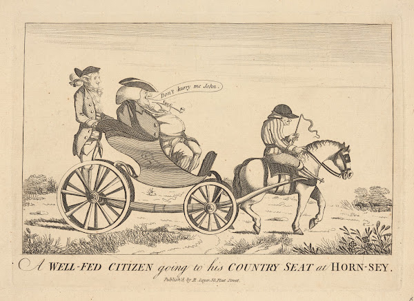 A well fed citizen going to his country seat at Horn sey 1773