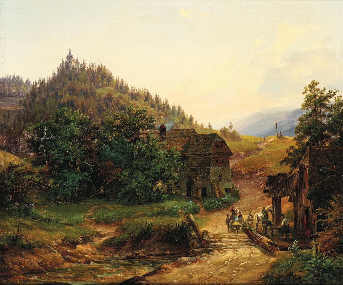 A Footbridge near Röthelstein Castle in Styria 1847