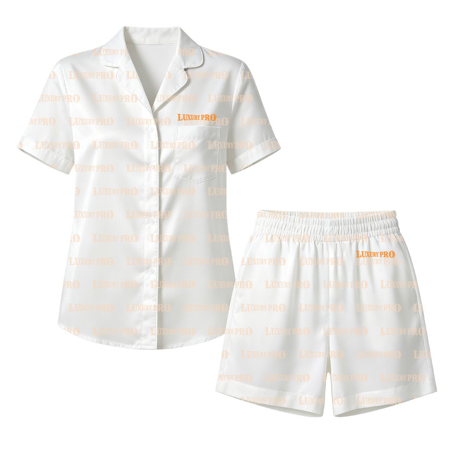AOP Short Milk Silk Pajama Set With Pockets For Kids