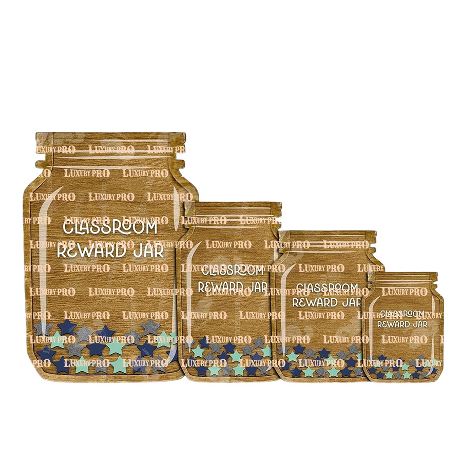 Wooden Candy Jar + Magnetic Back Sticker + Wooden Stand