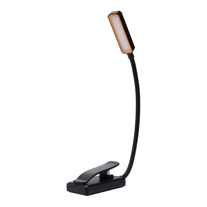 LED-Leselampe mit Clip, standfähig, wiederaufladbar