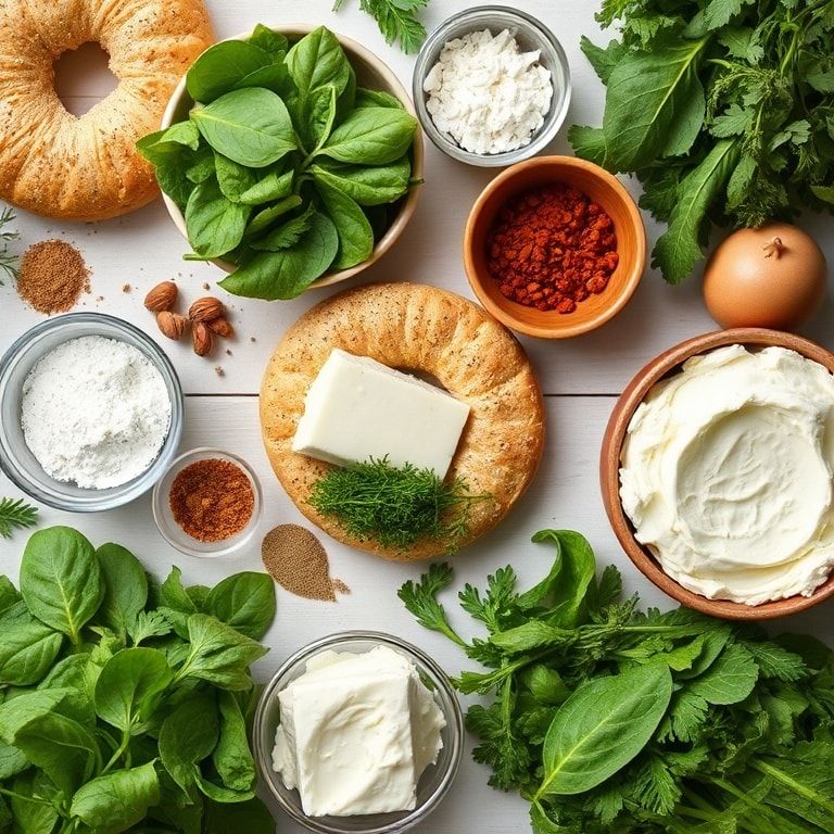 Ingredients for Spinach Cottage Cheese Bagels Easy Homemade Breakfast – Quick & Creamy