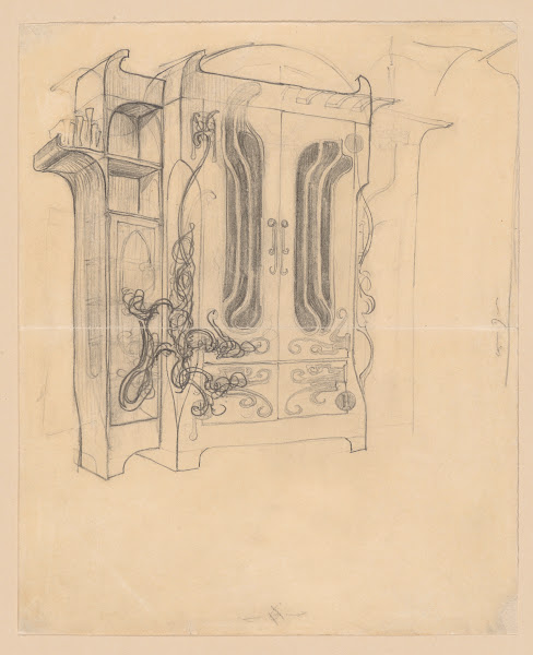 Design of an Art Nouveau cabinet 1904