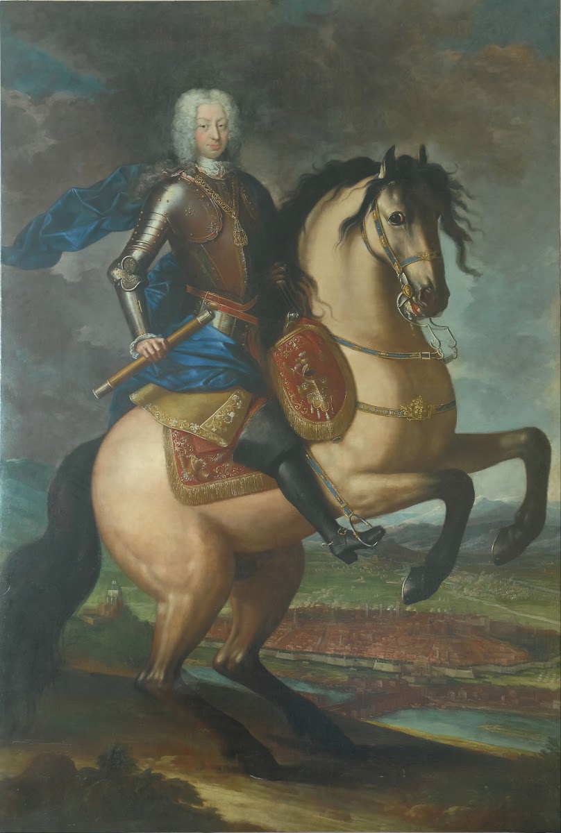 Carlo Emanuele III on horseback 1740