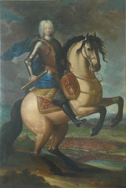 Carlo Emanuele III on horseback 1740