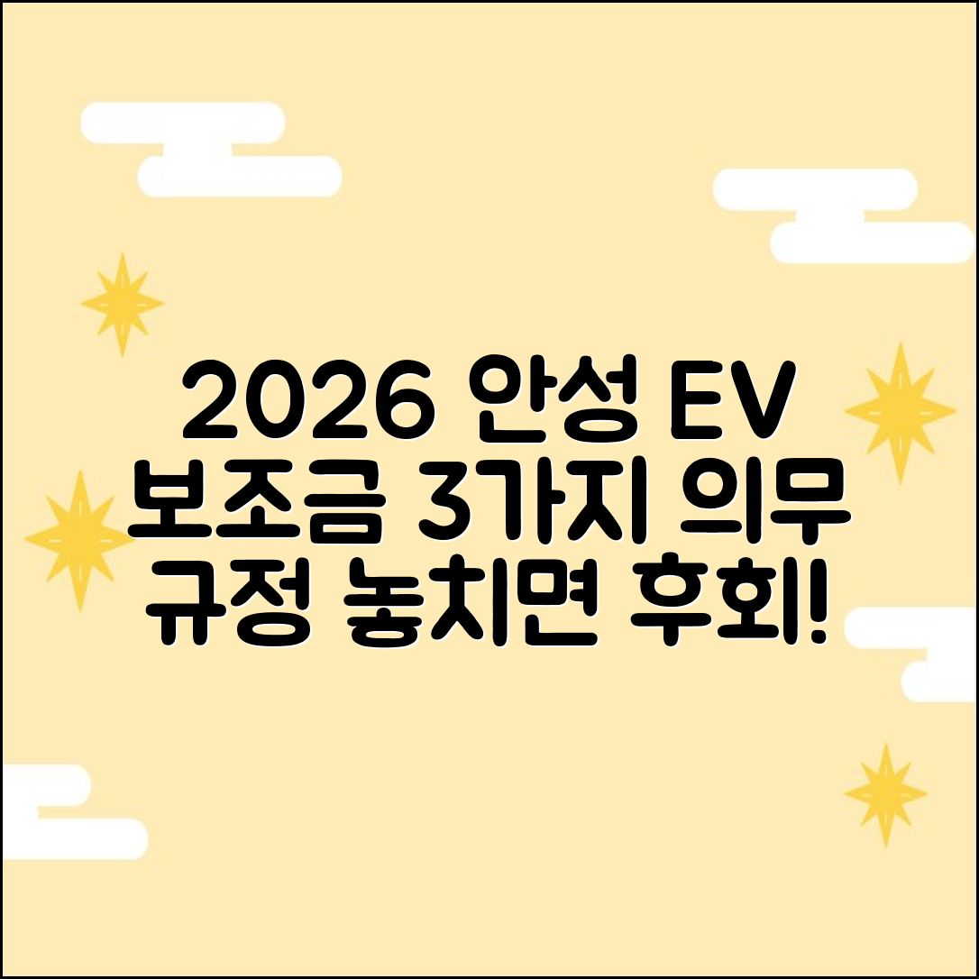 2026 안성 전기차 보조금, 의무운행 3가지 규정!