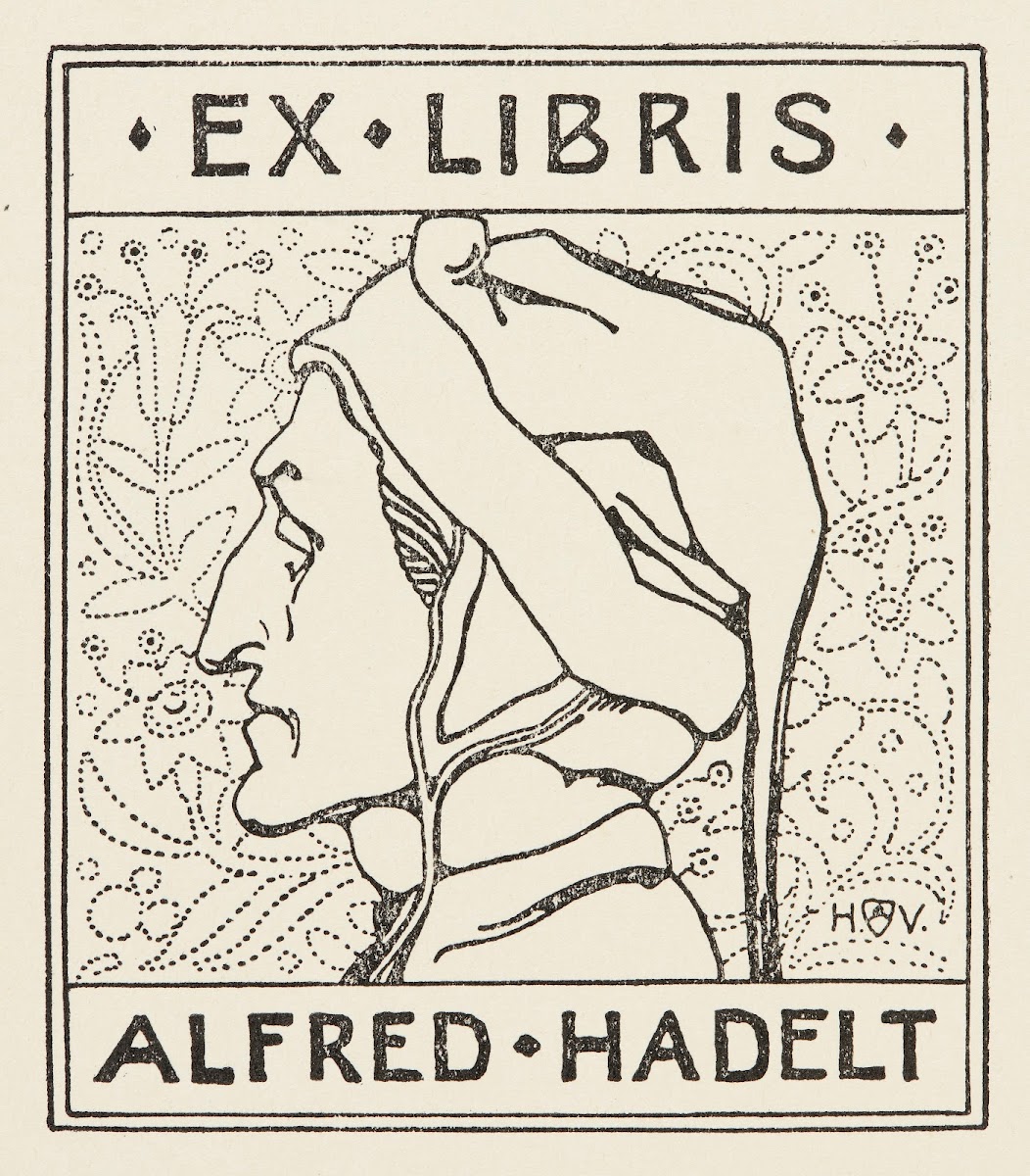 Bookplate of Alfred Hadelt 1908