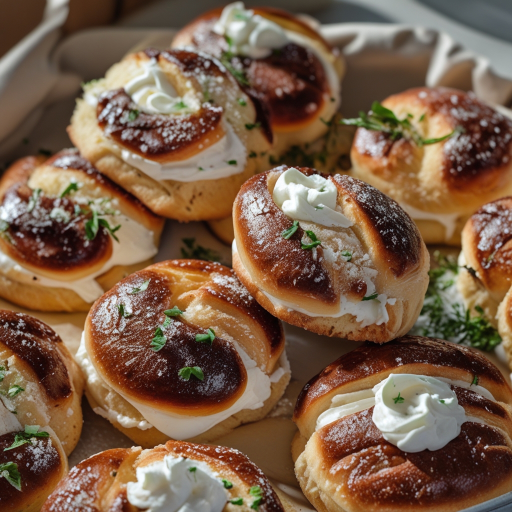 Italian Chocolate Maritozzi Buns with Whipped Cream Filling - Easy Homemade Delight