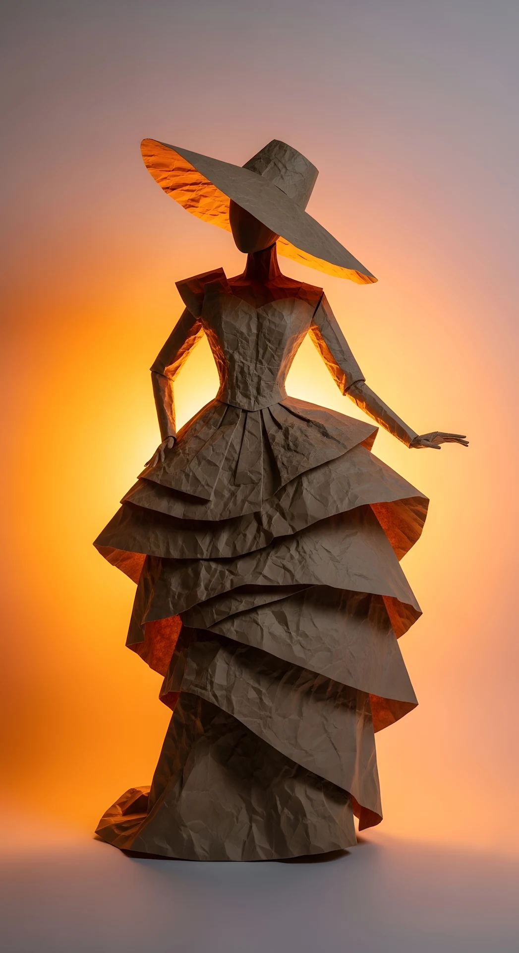 Kraft Paper Haute Couture Gown Mannequin Art - Free 4K mobile Wallpaper