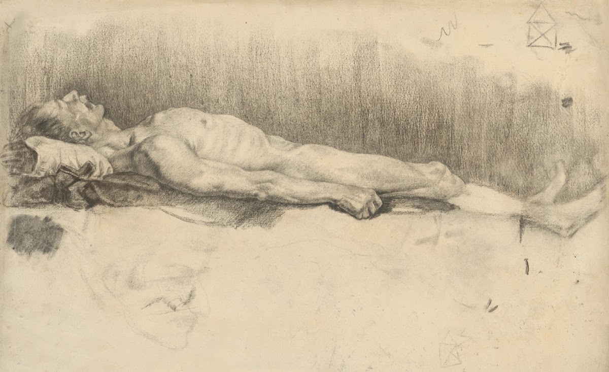 Štúdia ležiaceho mužského aktu 18881893