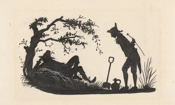 Silhouet van de man die de knecht betrapt 1884   1917