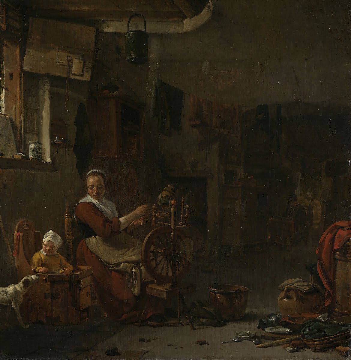 Peasant Woman Spinning 1640   1677