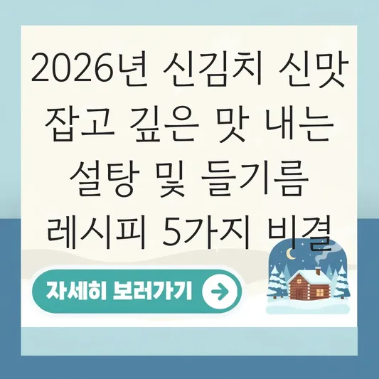 김치찌개 신김치 신맛 잡고 깊은 맛 내는 설탕 및 들기름 레시피 대표 이미지