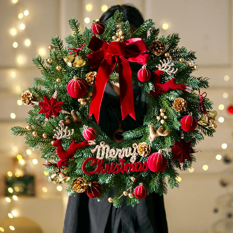 Weihnachtskranz für Tür und Fenster, PVC, 40 cm oder 50 cm
