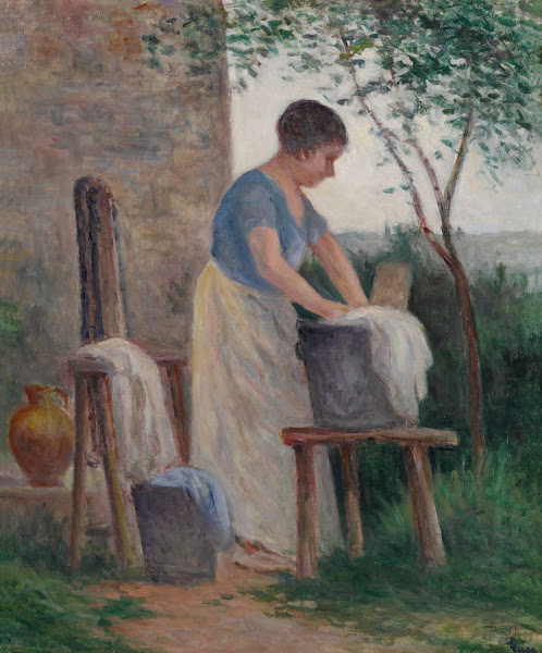 Rolleboise la lessive dans le jardin 1935