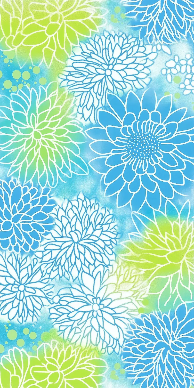 Vibrant Floral Pattern Wallpaper - Digital Illustration Full HD iPhone Wallpaper (1080x2160)
