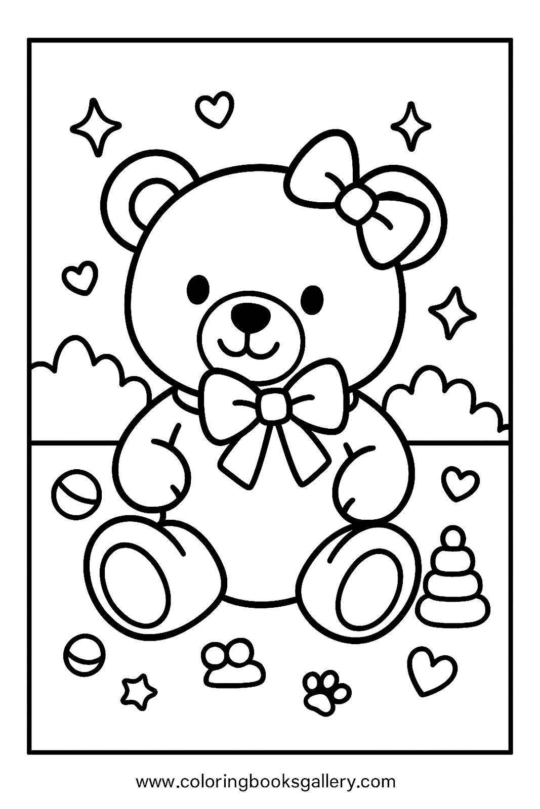 Teddy Bear Coloring Fun: A Free Printable Sheet for Kids and Adults – free coloring page for kids