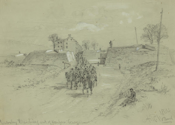 Cavalry marching out of Harpers Ferry 1864