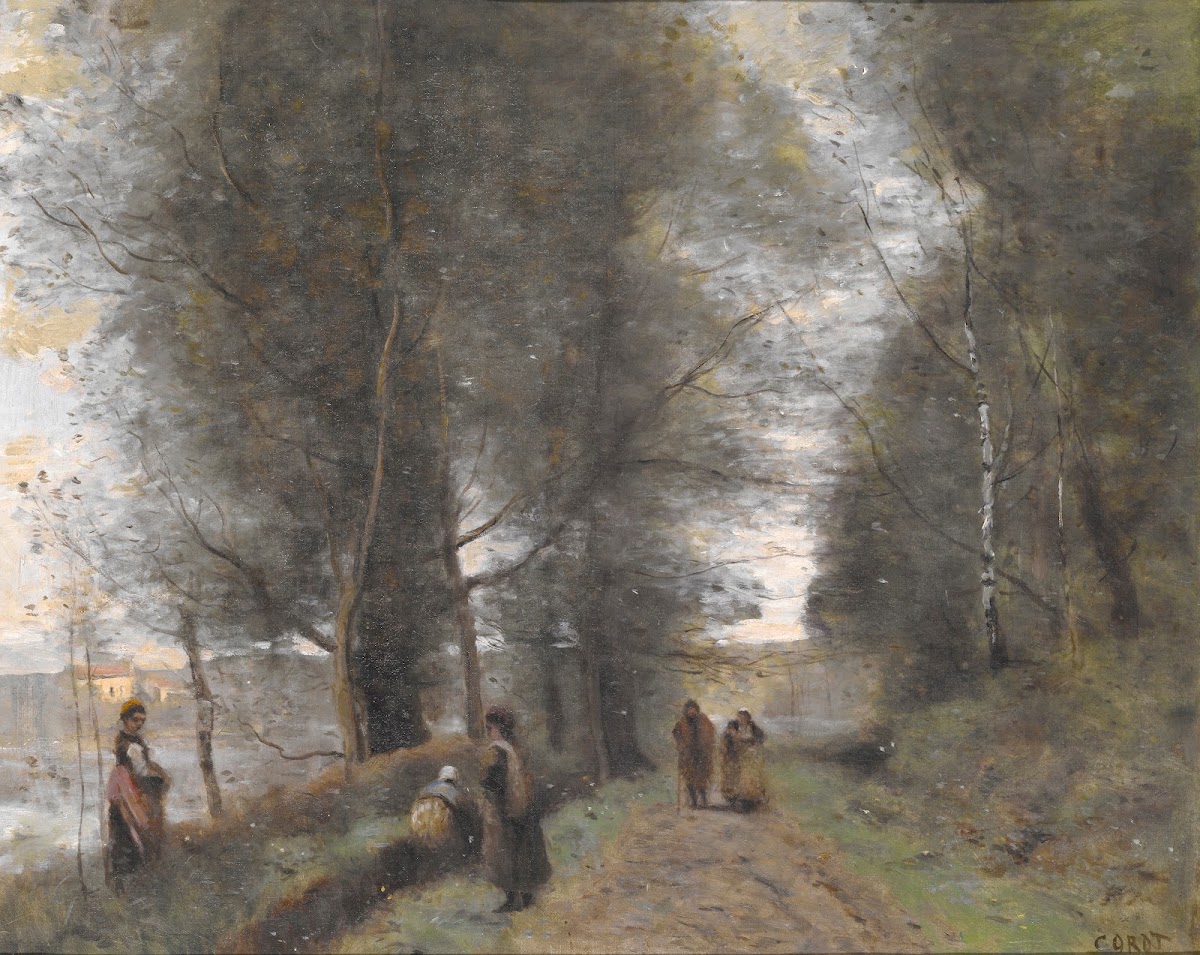 Ville dAvray Woodland Path Bordering the Pond 1872