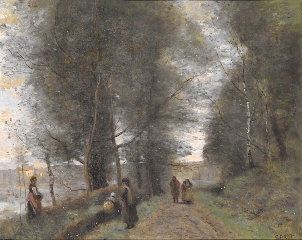 Ville dAvray Woodland Path Bordering the Pond 1872
