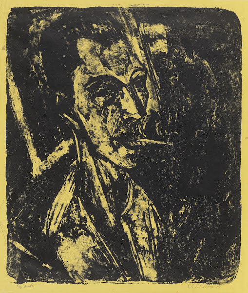Selbstbildnis mit Zigarette 1914