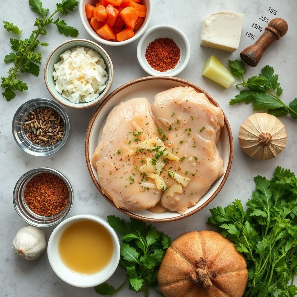 Ingredients for Slow Cooker Creamy Chicken Parmesan Soup Recipe – Easy & Kid-Friendly