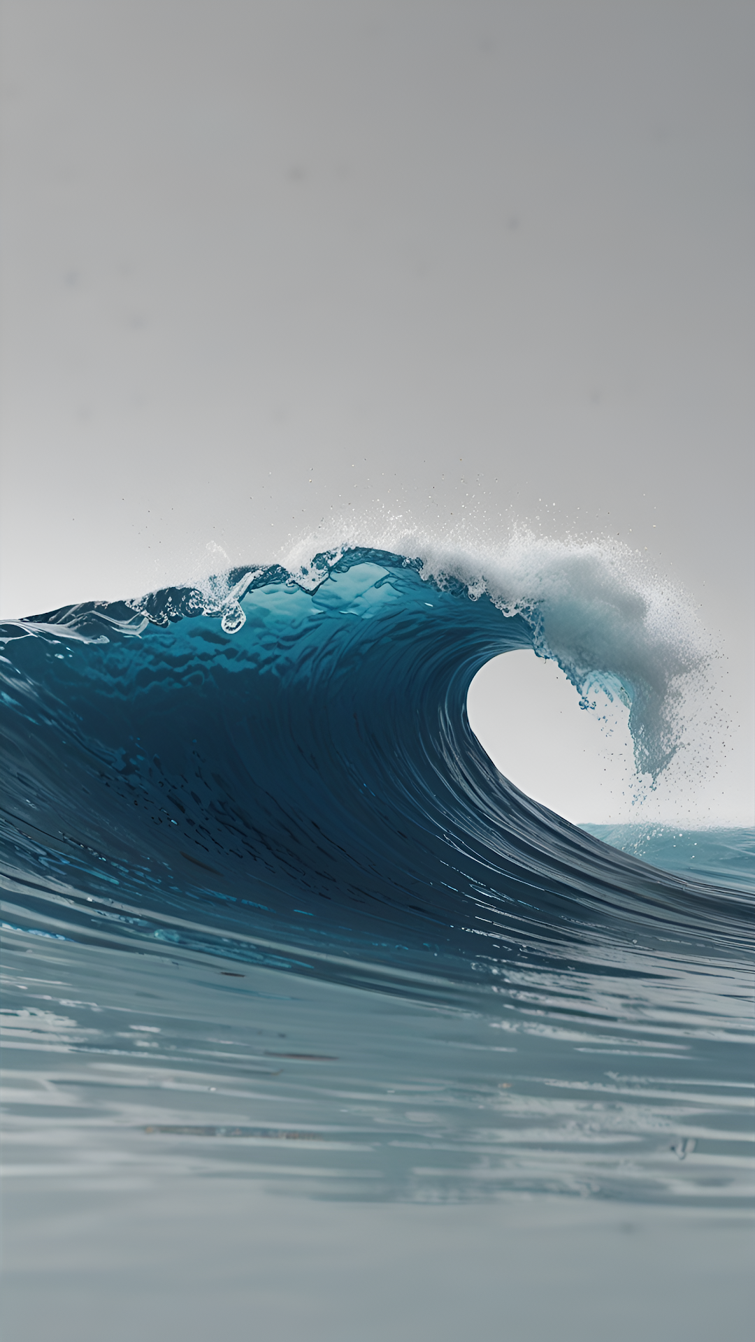 Majestic Ocean Barrel Wave Cresting Water Spray - Free 4K mobile Wallpaper