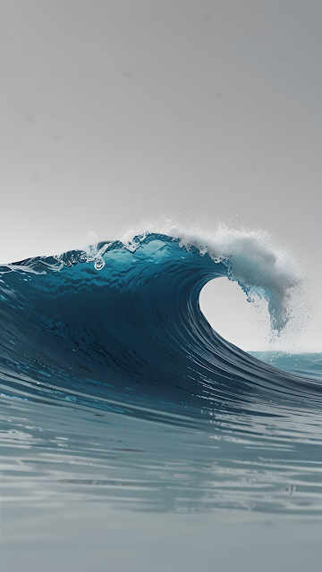 Majestic Ocean Barrel Wave Cresting Water Spray - Free mobile Wallpaper