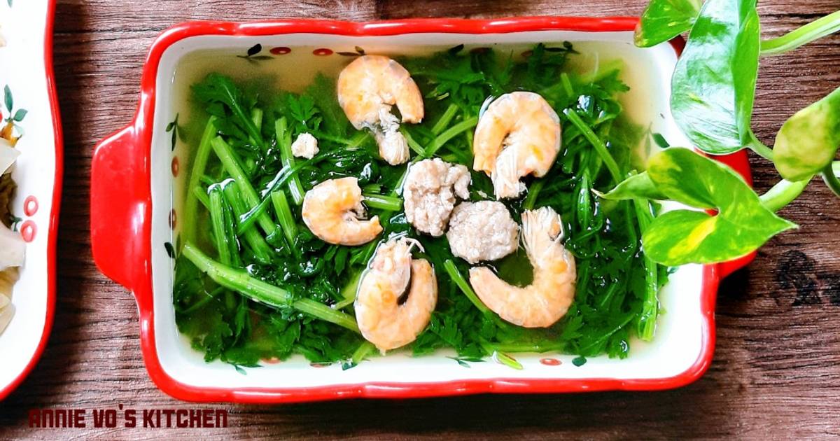 Canh tần ô nấu tôm thịt