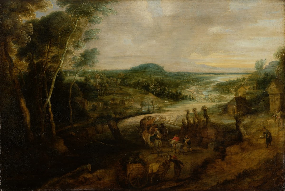 River Landscape with Peasants on the Way to Market ca 1629  1630