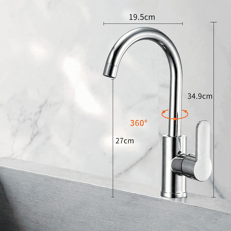 Brass kitchen faucet with full copper valve