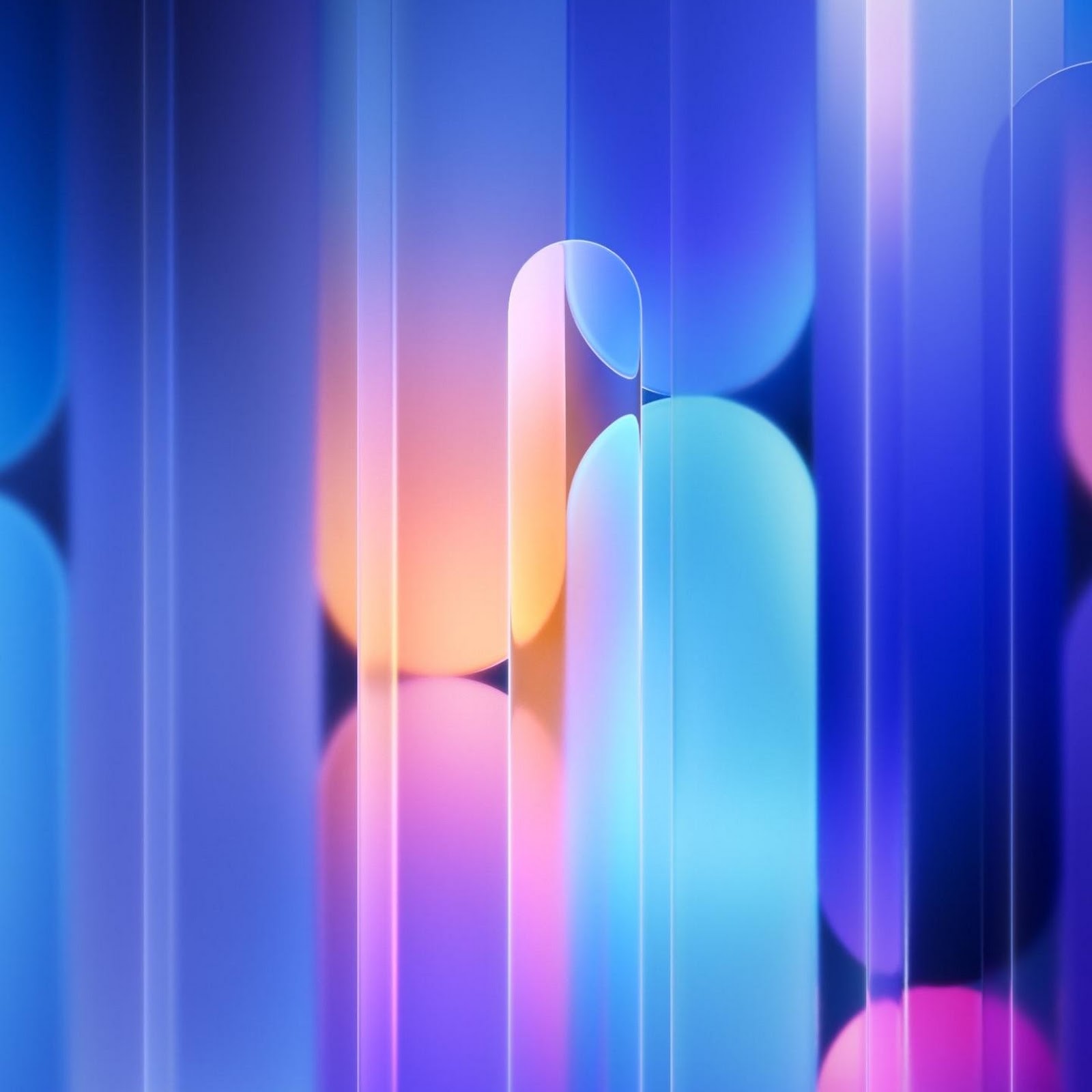 Download Abstract Glowing Glass Pillars 2K iPhone