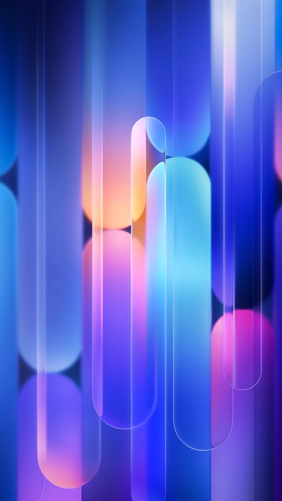 Abstract Glowing Glass Pillars - 3D Digital Art 2K iPhone Wallpaper (1440x2560)